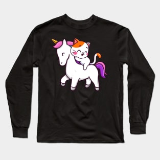 To The Disco! (Cat Riding Unicorn) Long Sleeve T-Shirt